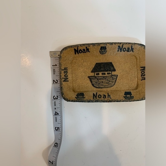 Primitive Noah’s Ark Trinket Soap Display Dish Handmade Clay Craftsman Pottery - Picture 5 of 6